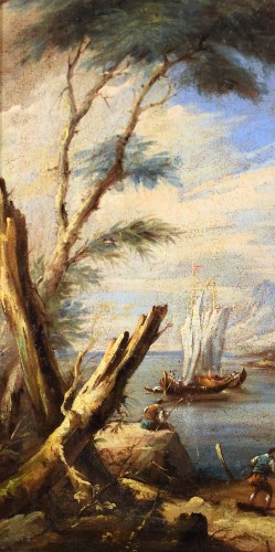 Paire de paysages còtiers Vénitiens, cercle de Francesco Guardi (1712-1793) - Romano Ischia
